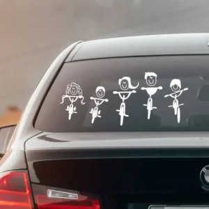 מדבקה לרכב | משפחה על אופניים