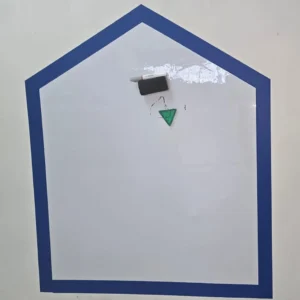 מדבקת לוח מחיק מגנטי בצורת בית