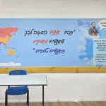 מדבקת טפט מעוצבת מפת עולם והמנון תהיו אתם השינוי