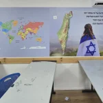 מדבקת טפט מעוצבת מפת עולם והמנון - תזכור שאתה הוא הרועה