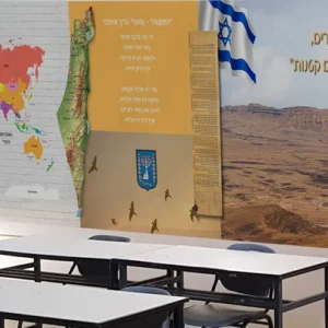 מדבקת טפט מעוצבת מפת עולם והמנון -האדם שמזיז הרים