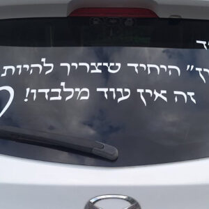 מדבקה לרכב האין היחיד שצריך להיות לך