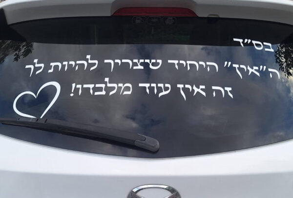 מדבקה לרכב האין היחיד שצריך להיות לך