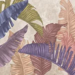 מדבקת טפט | עלי ג'ונגל צבעי פסטל