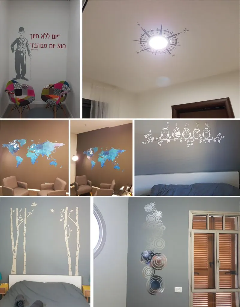 מדבקות קיר בבתי לקוחות