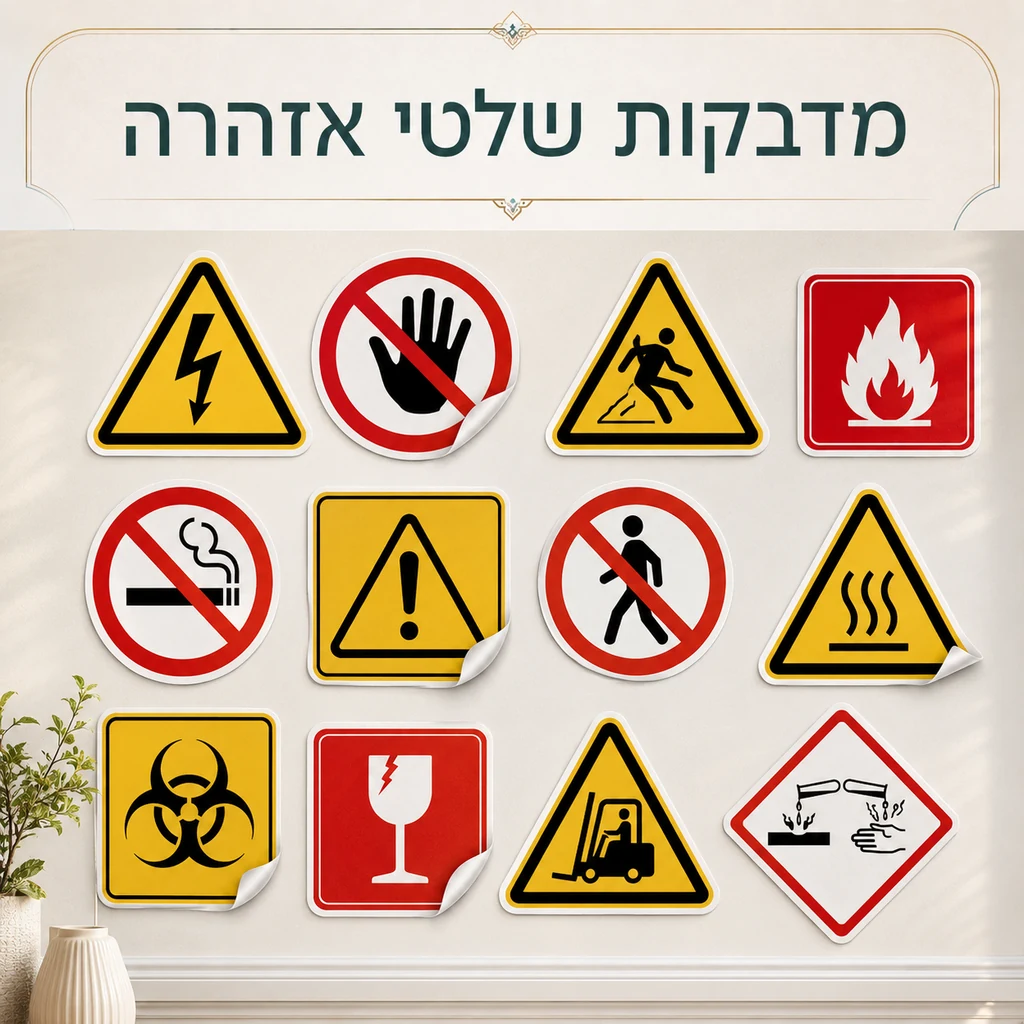 מדבקות שלטי אזהרה