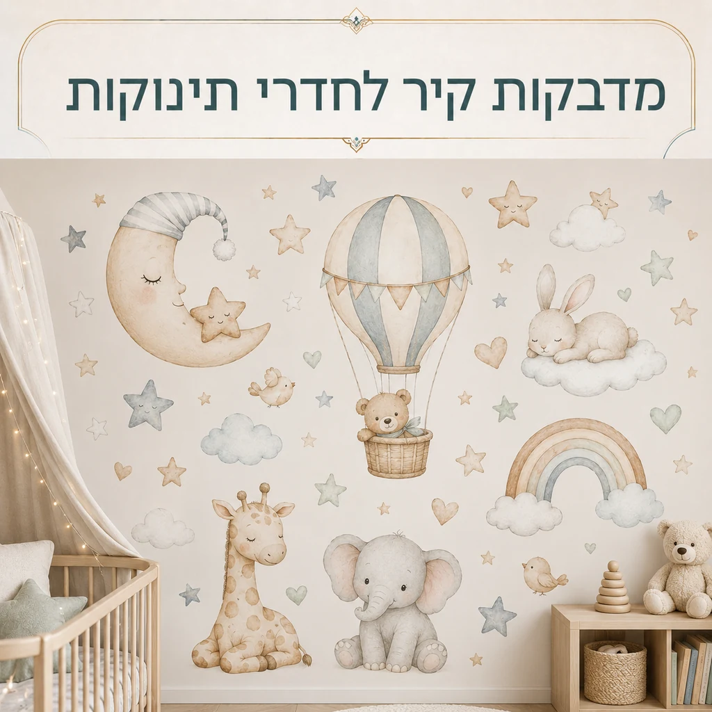 מדבקות קיר לחדרי תינוקות