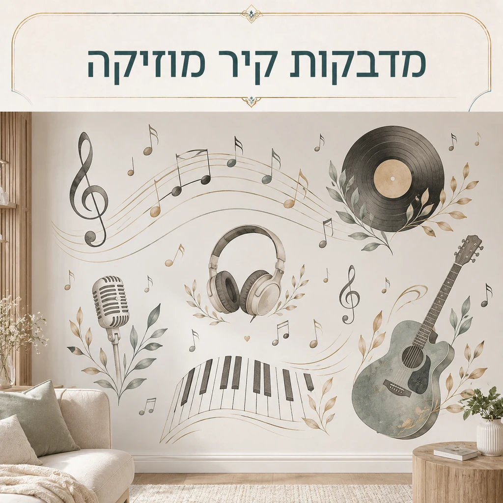 מדבקות קיר מוזיקה