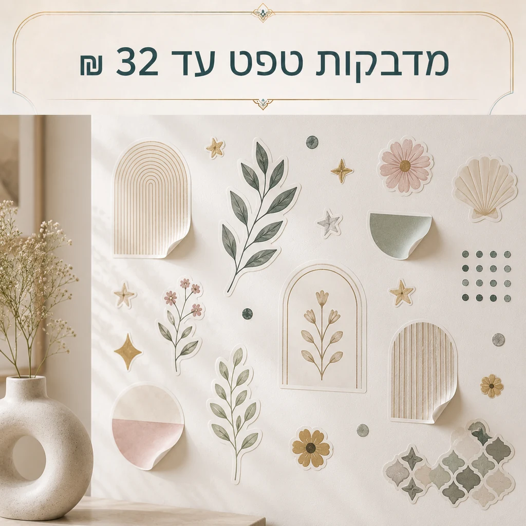 מדבקות טפט עד 32 ₪