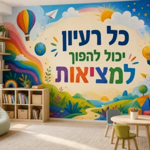 נוף לימודי צבעוני לחדר הילדים
