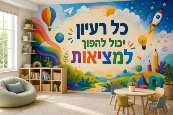 נוף לימודי צבעוני לחדר הילדים