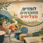 טפט נוף חינוכי על קיר בחדר ילדים עם מיטת עץ וצעצועים צבעוניים על הרצפה.
