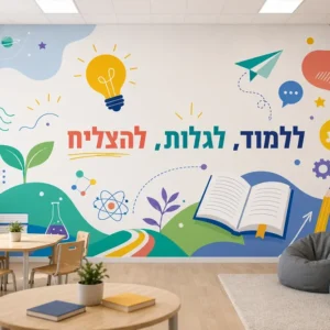 סמלים חינוכיים צבעוניים לחדרי ילדים