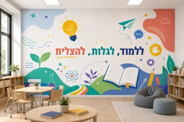 סמלים חינוכיים צבעוניים לחדרי ילדים