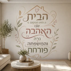 טיפוגרפיה עברית עדינה לבית