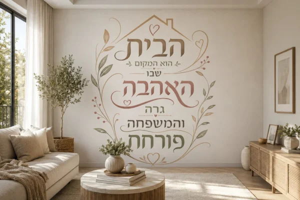 טיפוגרפיה עברית עדינה לבית