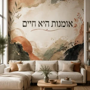 עלווה אמנותית עם טקסט