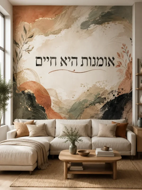 עלווה אמנותית עם טקסט