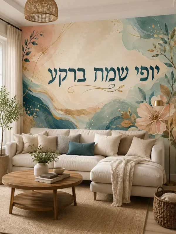 פריחת ורודה בעיצוב מופשט