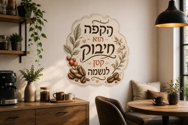מדבקת עלים ופולי קפה