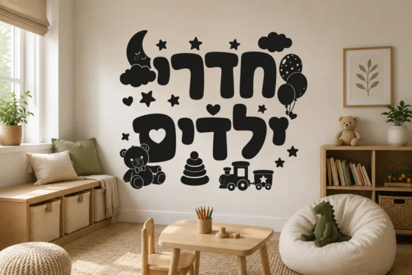 מדבקת אותיות צבעוניות לחדר ילדים