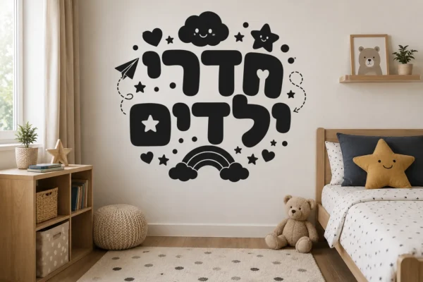 מדבקה צבעונית עם אייקונים חמודים