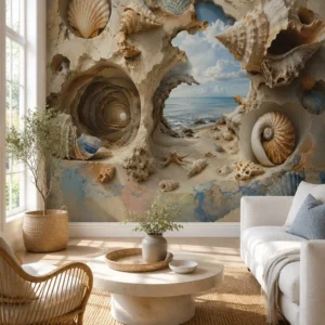 קונכיות וים על הקיר