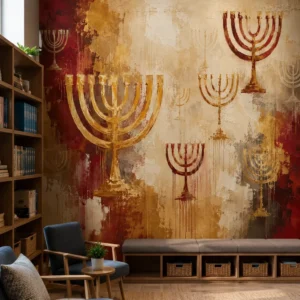 מנורות חנוכייה בטקסטורות חמות