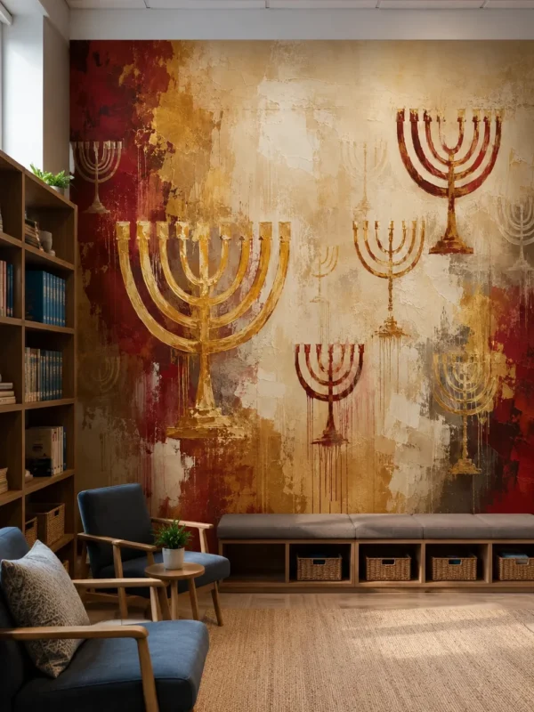 מנורות חנוכייה בטקסטורות חמות