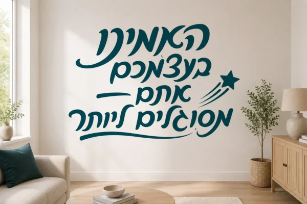 כוכב נופל וטקסט על מדבקה