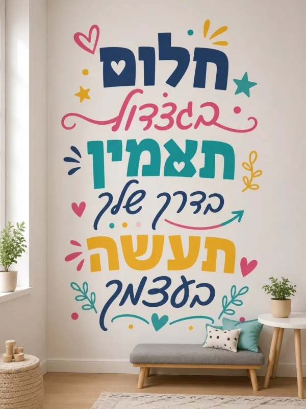 מדבקת השראה צבעונית ושמחה