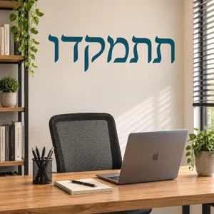 מדבקת טקסט עברי לבית