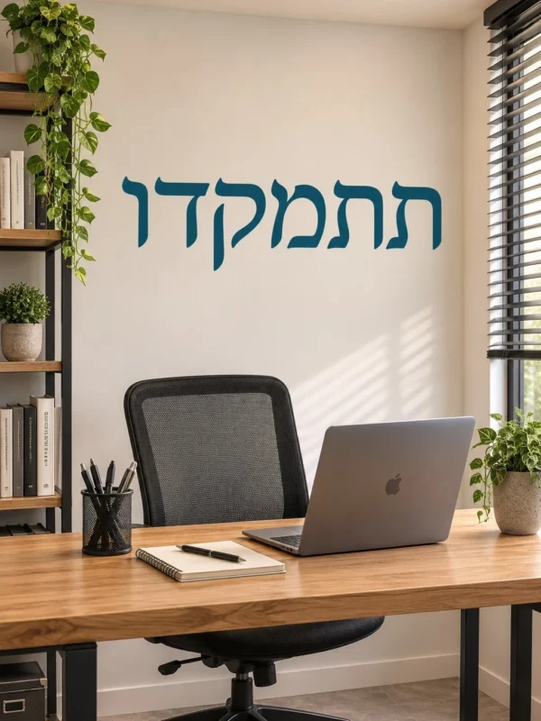 מדבקת טקסט עברי לבית