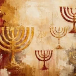 מנורות חנוכייה בטקסטורות חמות