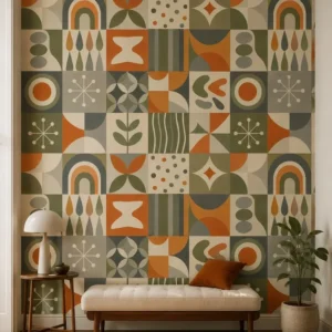 דוגמאות גיאומטריות בצבעים חמימים