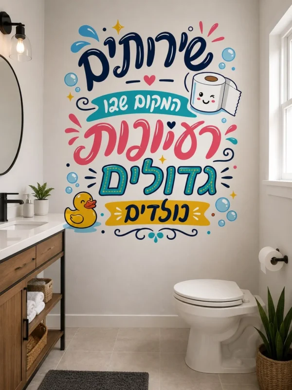 מדבקה לחדר רחצה עליז