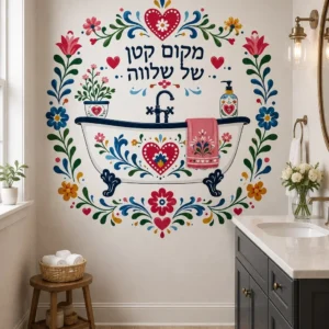 אמבטיה פרחונית בצבעים עליזים
