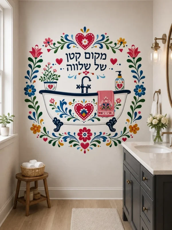 אמבטיה פרחונית בצבעים עליזים