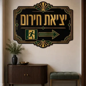 מדבקת יציאה בעיצוב אר דקו