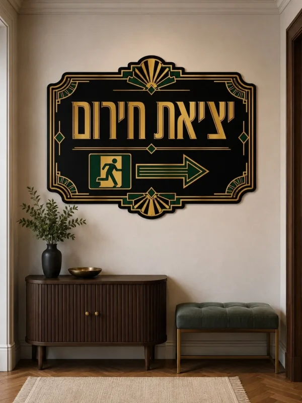 מדבקת יציאה בעיצוב אר דקו