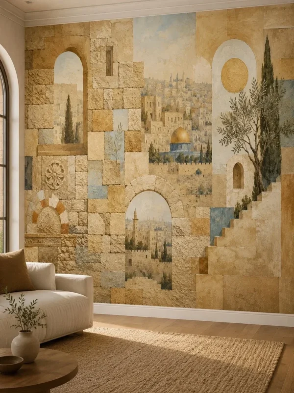 נוף עירוני עם כיפה זהובה