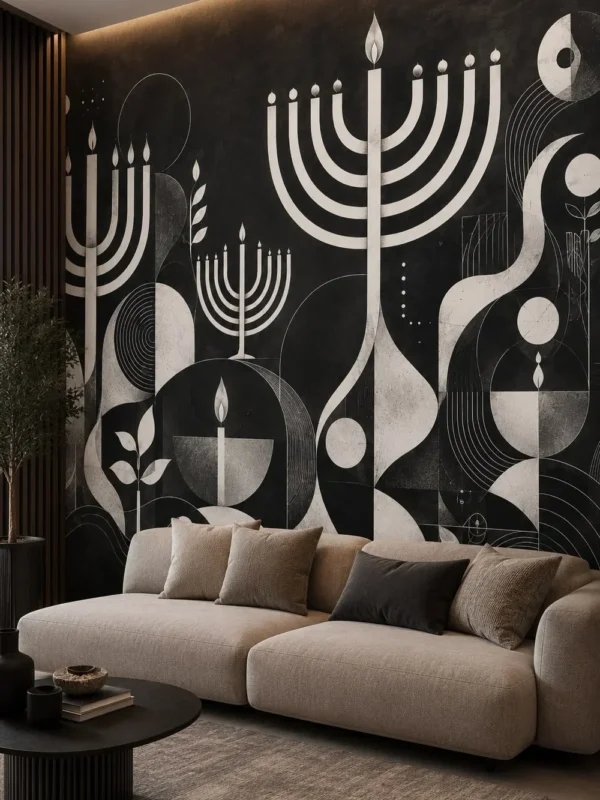 חנוכיות ונרות בגיאומטריה מופשטת