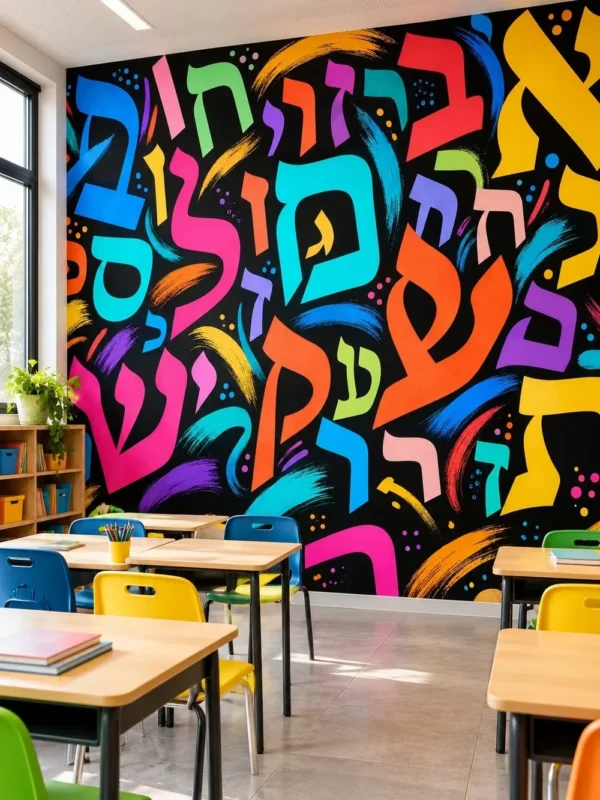 אותיות צבעוניות לקיר