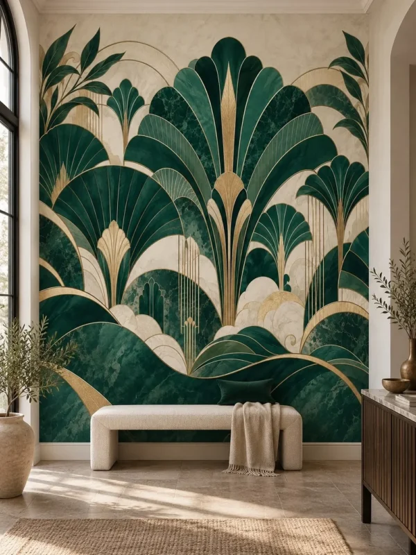 טפט עלים בסגנון ארט דקו
