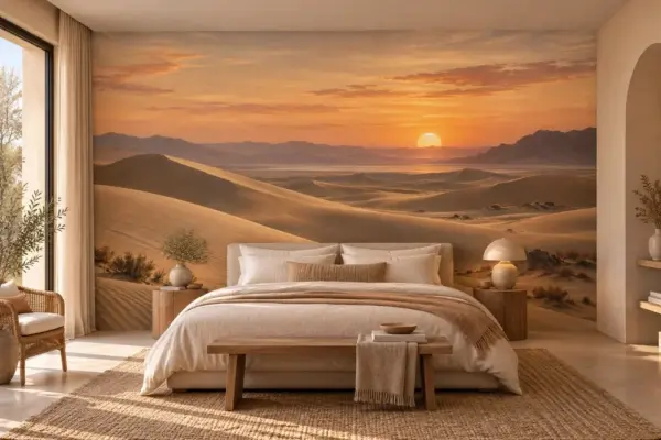 Desert Sand Dunes at Sunset Wall Mural