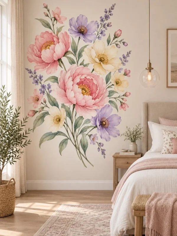 Watercolor Flower Bouquet Wall Decal