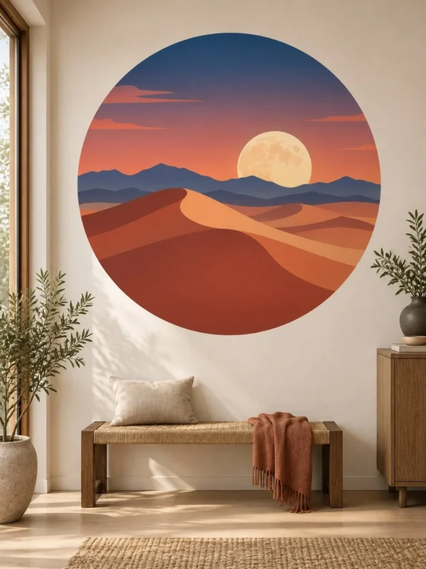 Moonrise Over the Desert Wall Decal