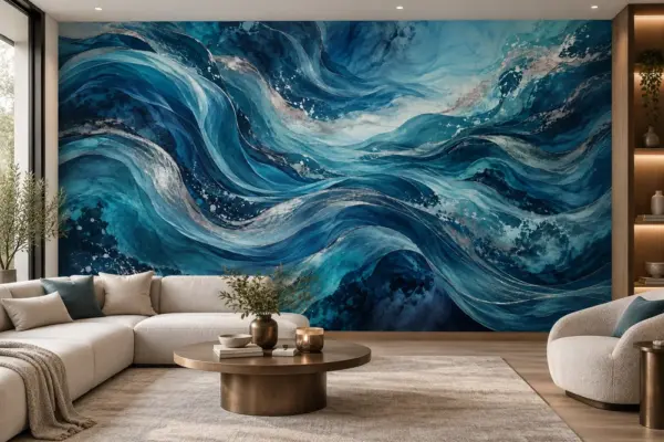 Blue Ripple Abstract Wallpaper