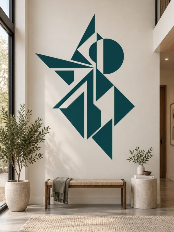 Interlocking Geometric Shapes Wall Decal