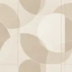 עיגולים וקווים בגווני חול ולבן שבור, דגם גיאומטרי מינימליסטי